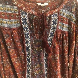 Lucky Brand Embroidered Peasant Top-Size Large